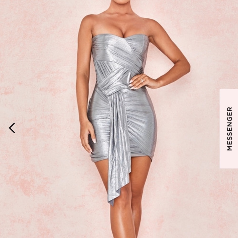 House of cb silver dress